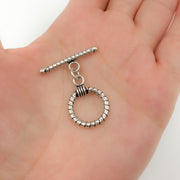 Toggle2SS. Oxidized Sterling Silver Toggle Clasp